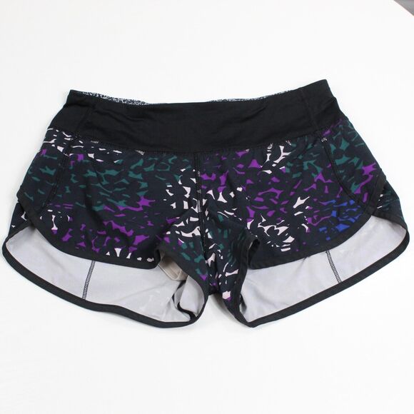 Lululemon Shorts Womens 4 Speed Shadow Wrap Multi Purple Yoga Running Gym - Picture 1 of 11
